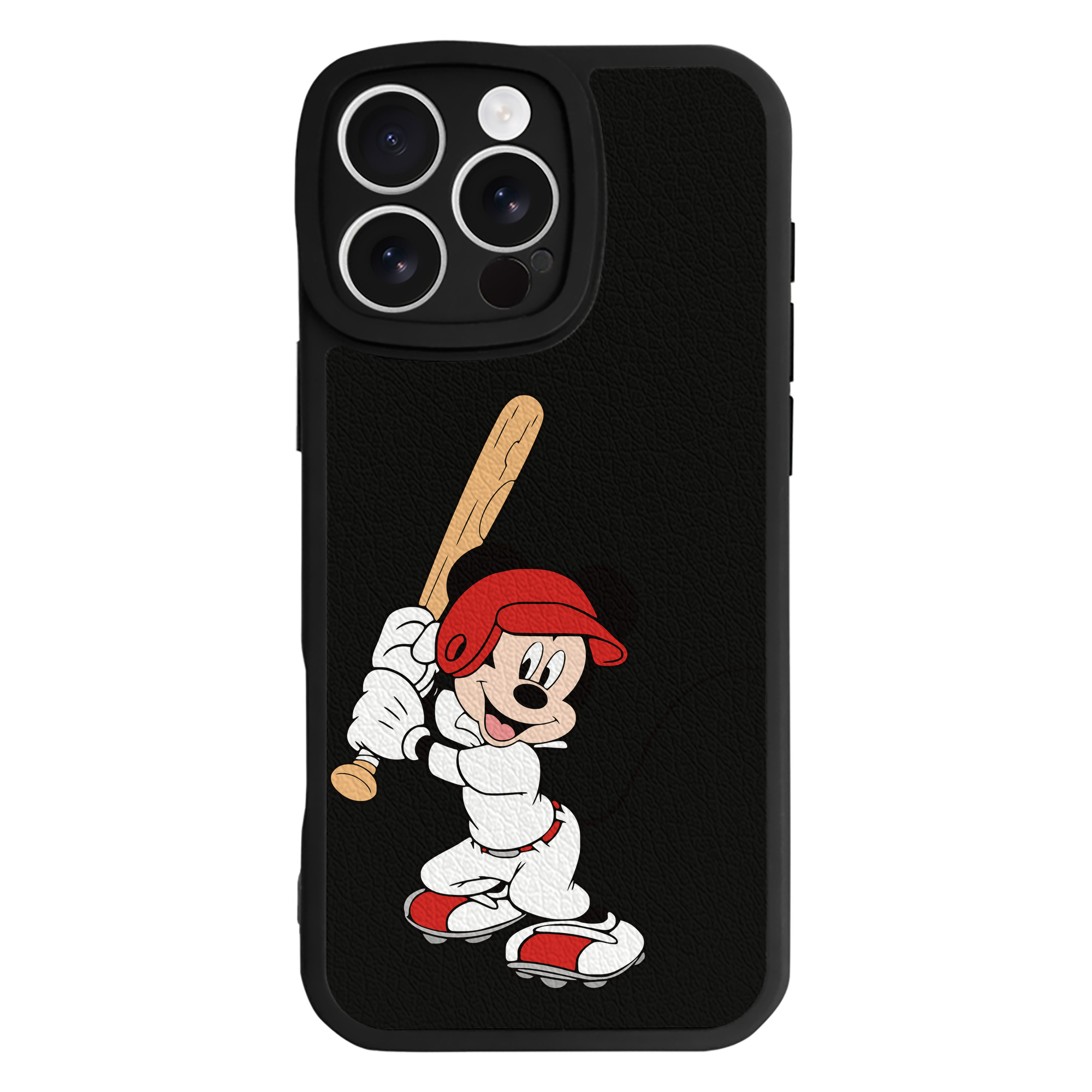 （画像用） ミッキーマウス Mickey Mouse 【iPhone 16シリーズ対応】シリコンスマホケース（レザー調） 材質：シリコン